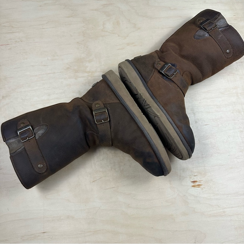 UGG Brown Leather Boots - Picture 9 of 14